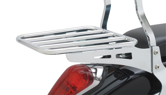 Alpha Rider Detachable Chrome Back Rest Rear Seat Rack Luggage Shelf Holder Rack Stock Cushion Pad Sissy Bar For Kawasaki Vulcan 900 VN900 
